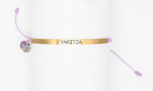 Yaritza Adjustable Bracelets with Gold-Plated Brass Bar Detail